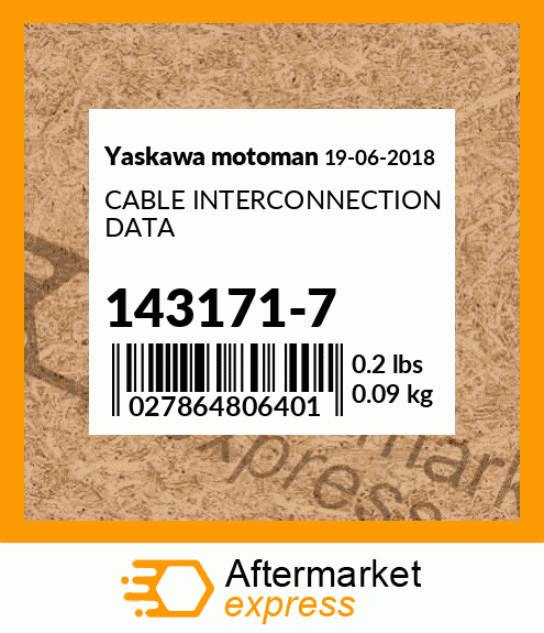 CABLE INTERCONNECTION DATA 143171-7