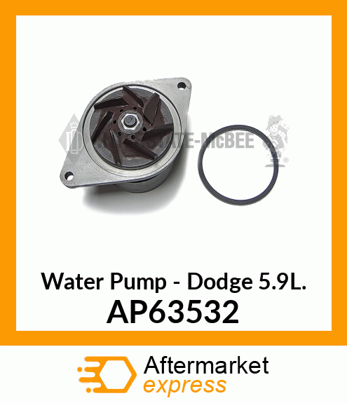 Water Pump - Dodge 5.9L. AP63532