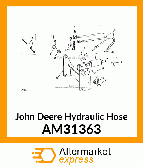 HOSE, FRONT ATTACHMENT HYD. AM31363