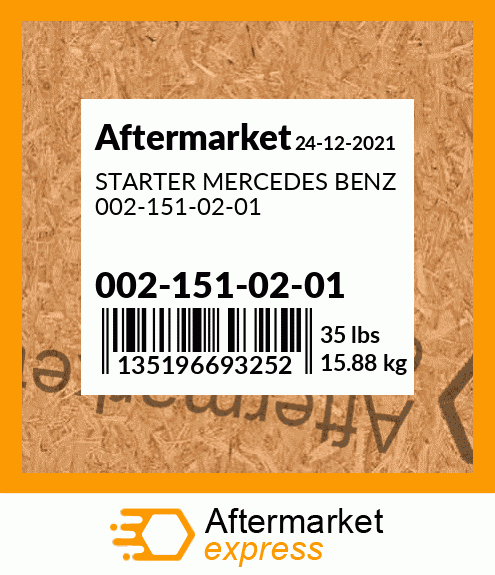 Spare part 0021510201 + STARTER MERCEDES BENZ 002-151-02-01