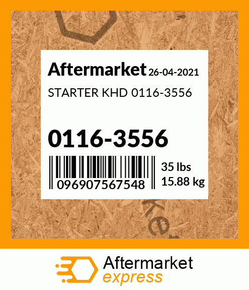 Spare part 01163556 + STARTER KHD 0116-3556