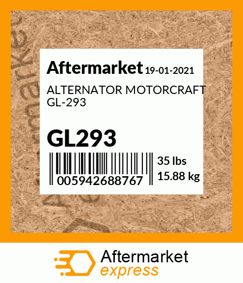 ALTERNATOR MOTORCRAFT GL-293 GL293