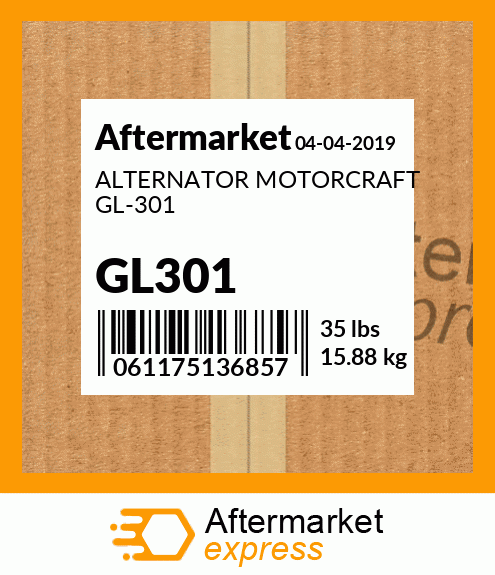 ALTERNATOR MOTORCRAFT GL-301 GL301