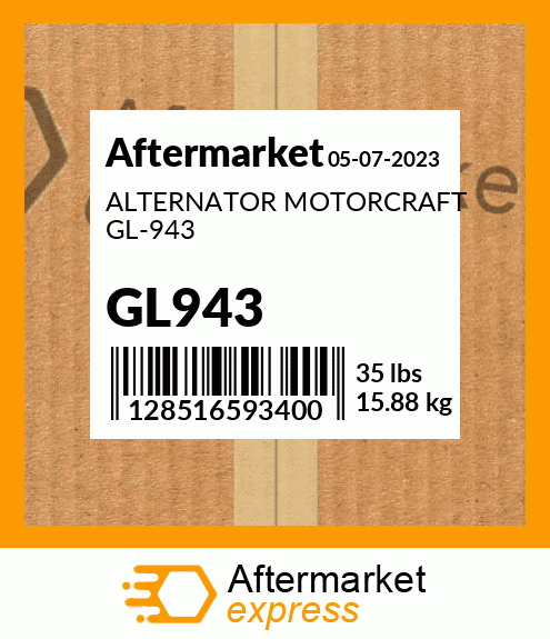 ALTERNATOR MOTORCRAFT GL-943 GL943