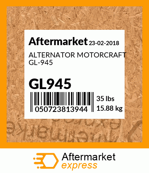ALTERNATOR MOTORCRAFT GL-945 GL945