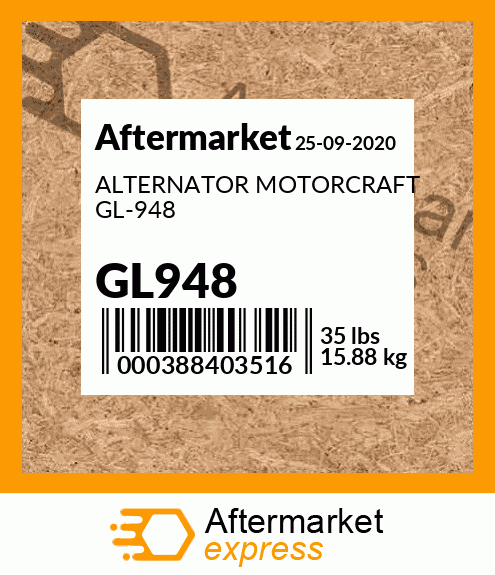 ALTERNATOR MOTORCRAFT GL-948 GL948