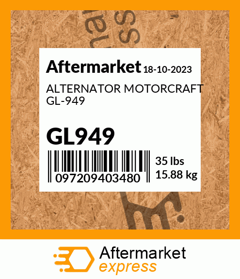 ALTERNATOR MOTORCRAFT GL-949 GL949