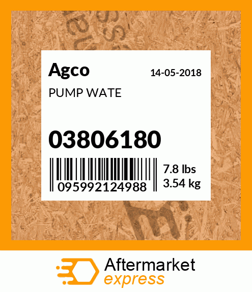 Spare part 03806180 + PUMP WATE