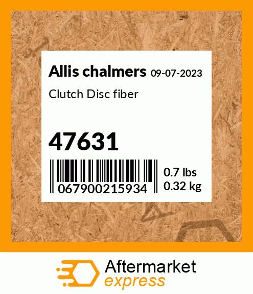 Spare part 47631 + Clutch Disc fiber