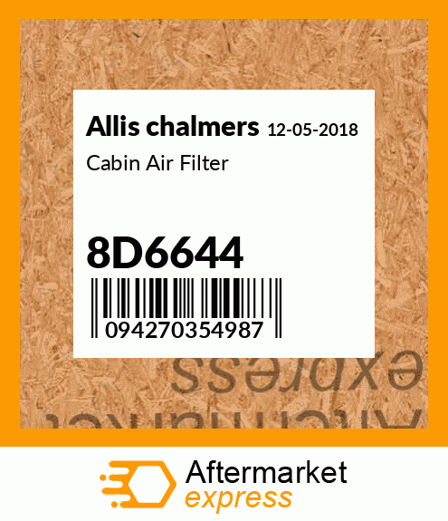 Spare part 8D6644 + Cabin Air Filter