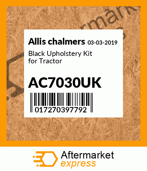 Spare part AC7030UK + Black Upholstery Kit for Tractor