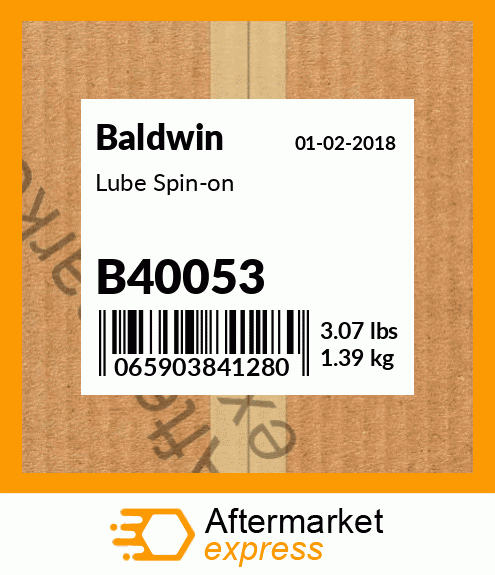 Spare part B40053 + Lube Spin-on