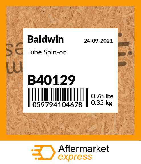 Spare part B40129 + Lube Spin-on