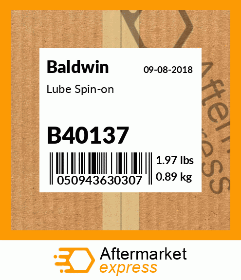 Spare part B40137 + Lube Spin-on