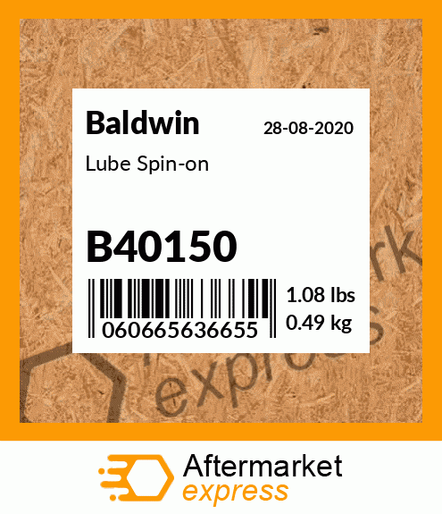 Spare part B40150 + Lube Spin-on