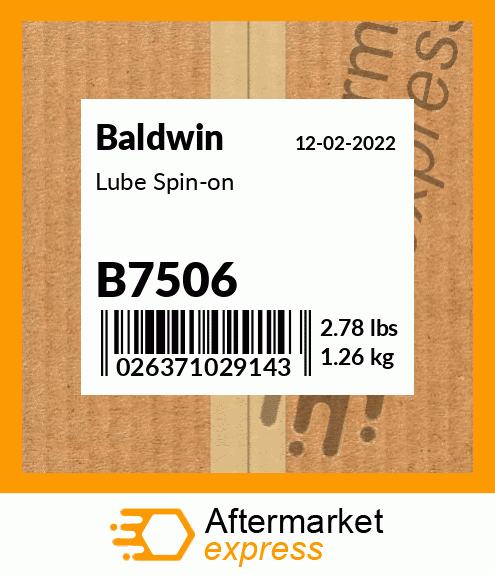 Spare part B7506 + Lube Spin-on