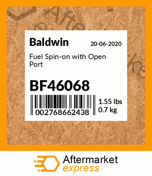 Spare part BF46068 + Fuel Spin-on with Open Port