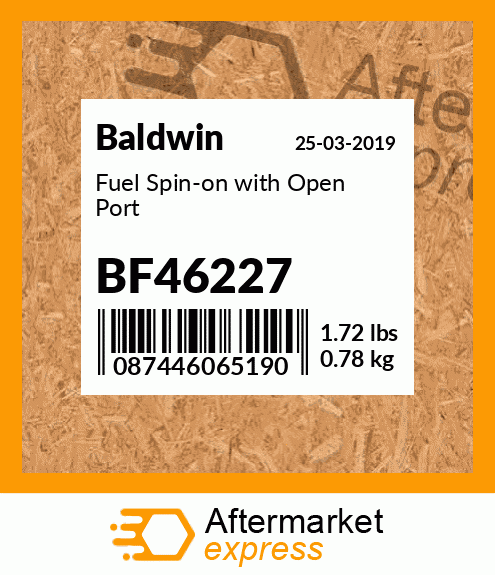 Spare part BF46227 + Fuel Spin-on with Open Port