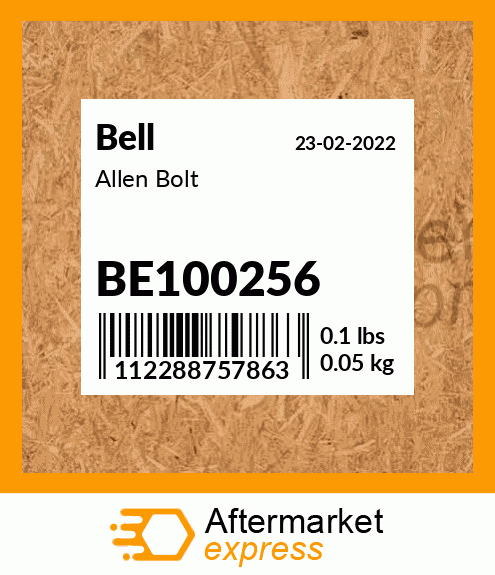 Spare part BE100256 + Allen Bolt