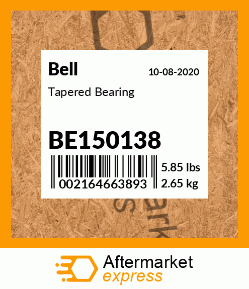 Spare part BE150138 + Tapered Bearing