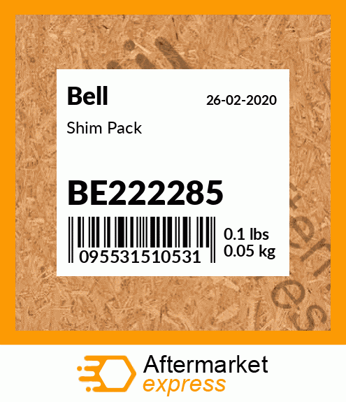 Spare part BE222285 + Shim Pack