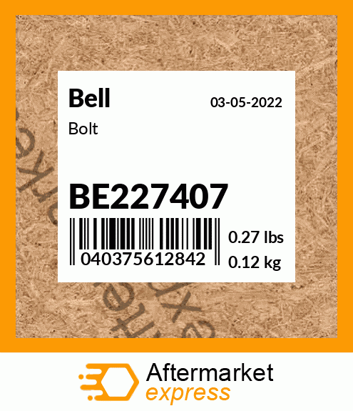 Spare part BE227407 + Bolt