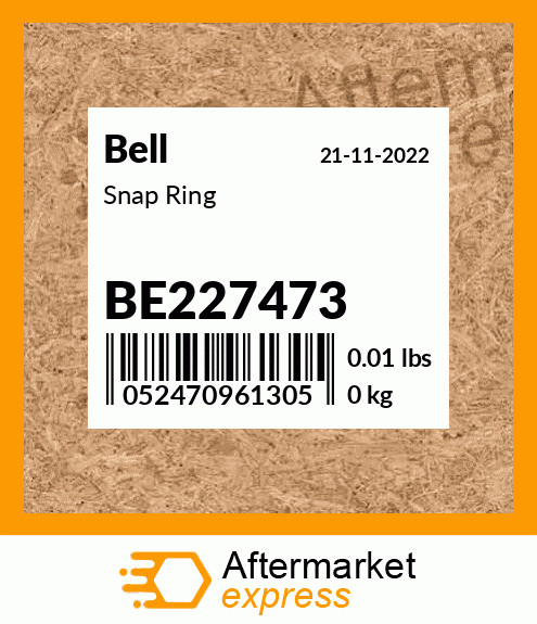 Spare part BE227473 + Snap Ring