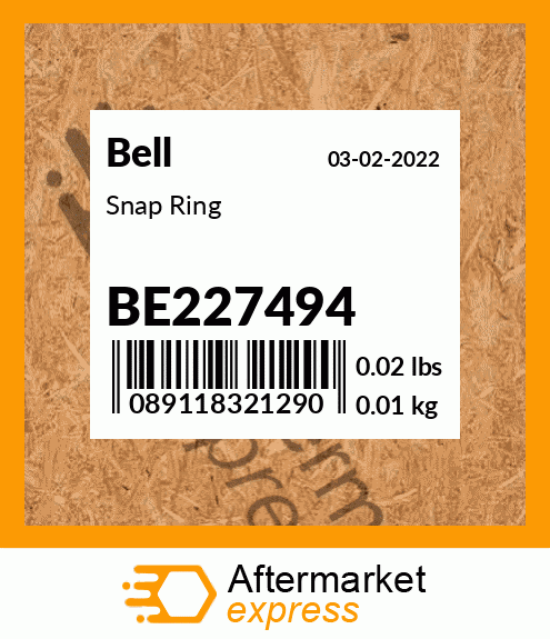 Spare part BE227494 + Snap Ring