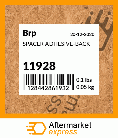 Spare part 11928 + SPACER ADHESIVE-BACK