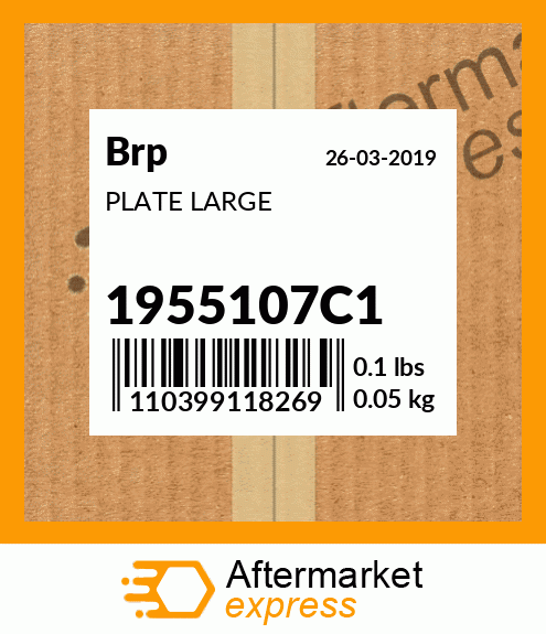 Spare part 1955107C1 + PLATE LARGE