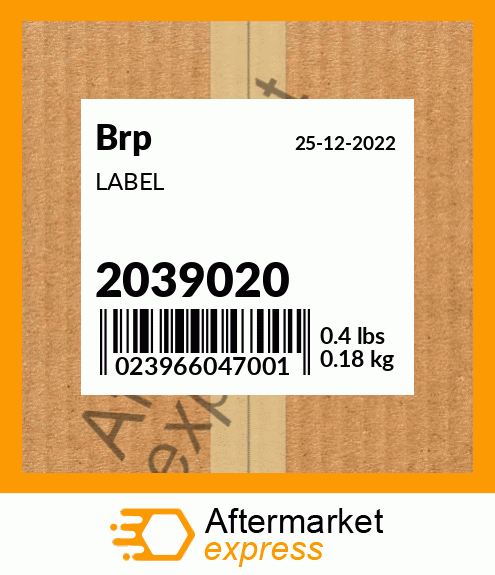 Spare part 2039020 + LABEL