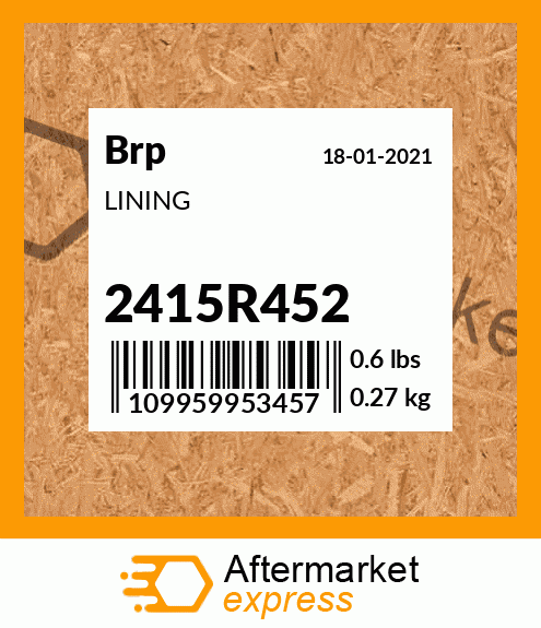 Spare part 2415R452 + LINING