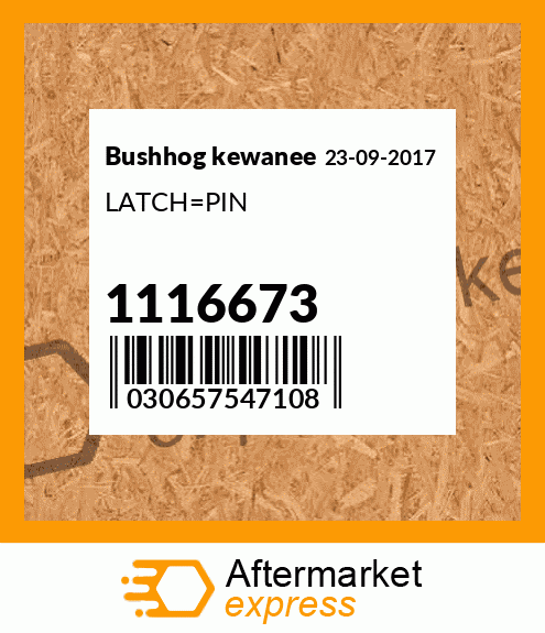 Spare part 1116673 + LATCH_PIN