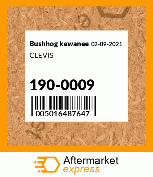 Spare part 190-0009 + CLEVIS