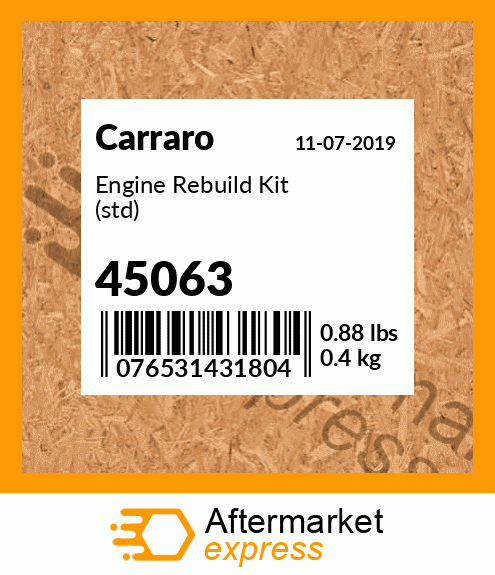 Spare part 45063 + Engine Rebuild Kit (std)