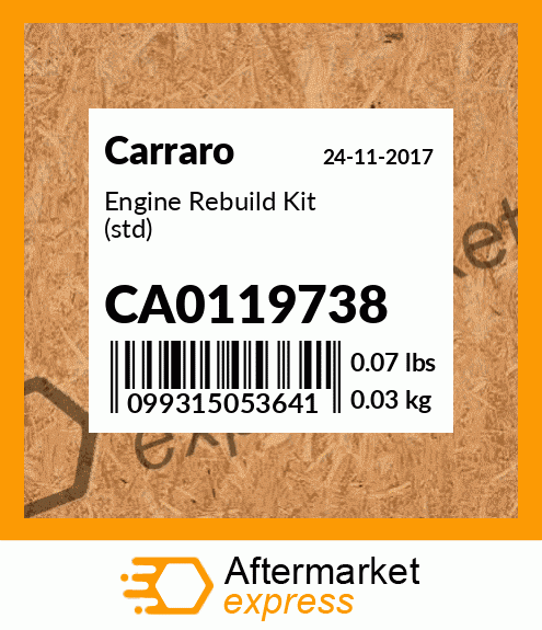 Spare part CA0119738 + Engine Rebuild Kit (std)