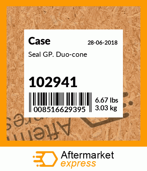 Spare part 102941 + Seal GP. Duo-cone