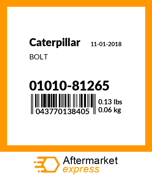 BOLT 01010-81265