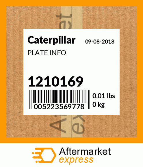 CATERPILLAR PLATE INFO 1210169