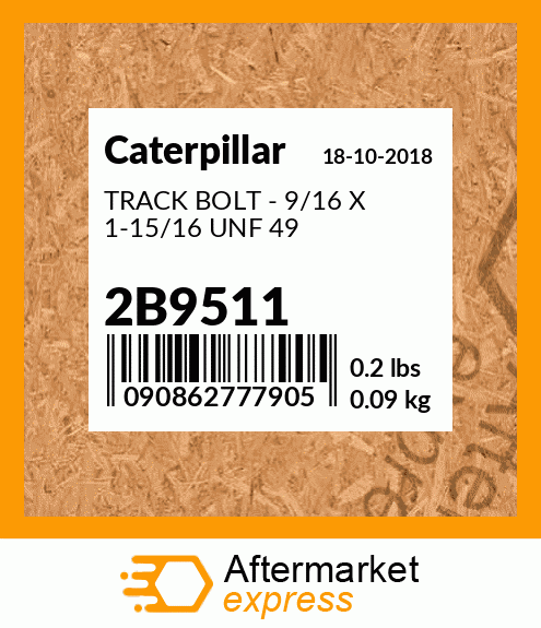 CATERPILLAR BOLT-TRACK 7H3596 NEW