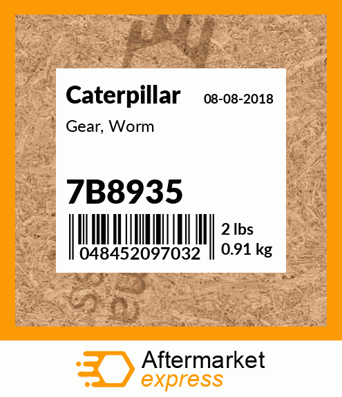 Gear, Worm 7B8935