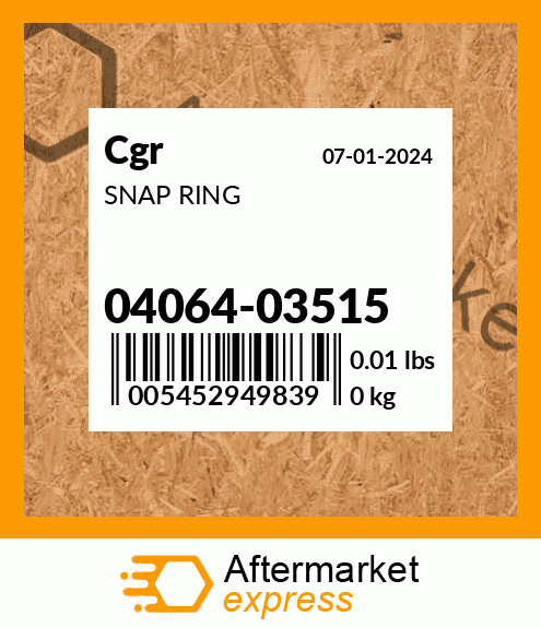 Spare part 04064-03515 + SNAP RING