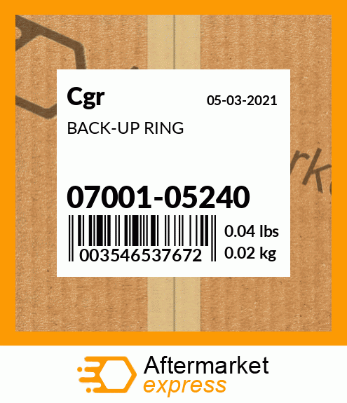 Spare part 07001-05240 + BACK-UP RING