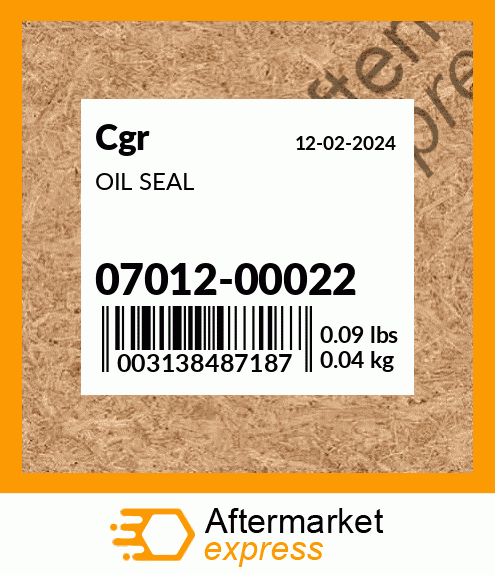 Spare part 07012-00022 + OIL SEAL