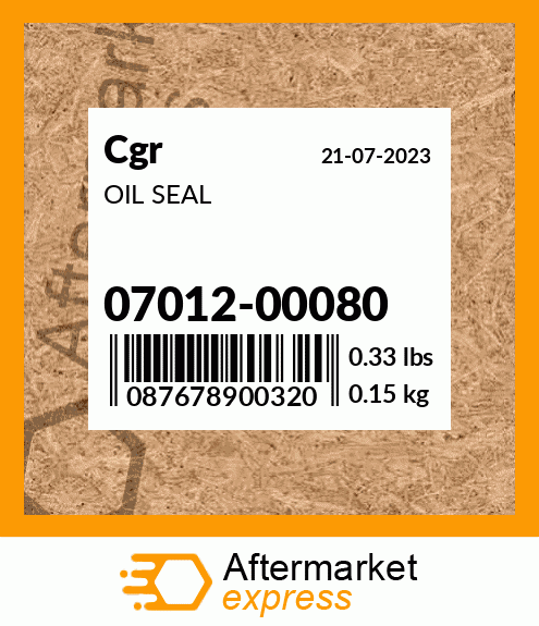 Spare part 07012-00080 + OIL SEAL