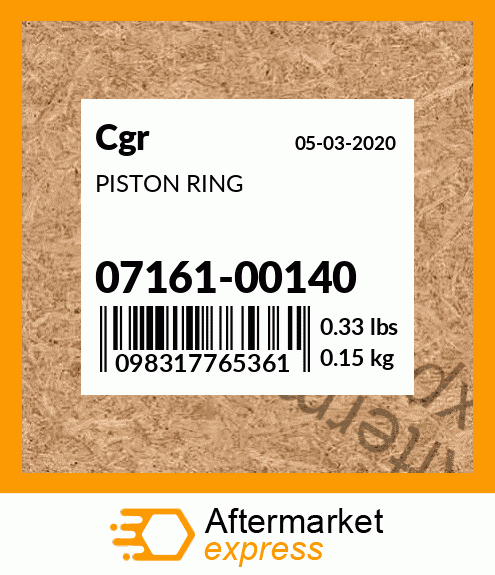 Spare part 07161-00140 + PISTON RING