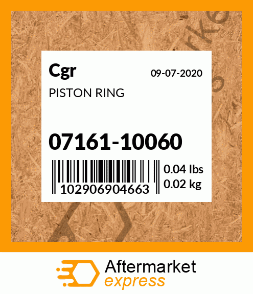 Spare part 07161-10060 + PISTON RING