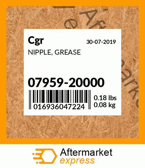 Spare part 07959-20000 + NIPPLE, GREASE