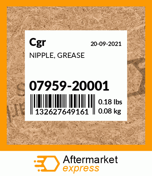 Spare part 07959-20001 + NIPPLE, GREASE