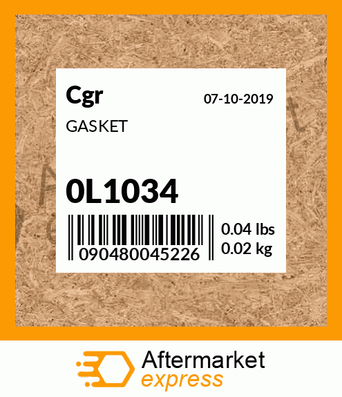 Spare part 0L1034 + GASKET